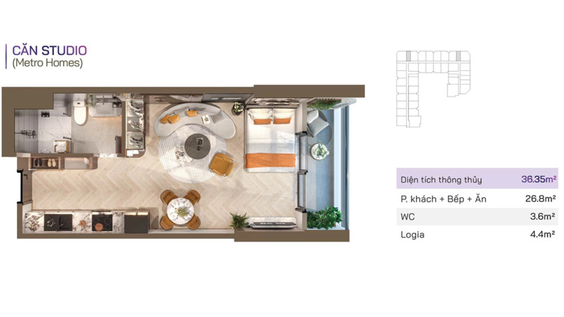 căn hộ studio nam mekong plaza