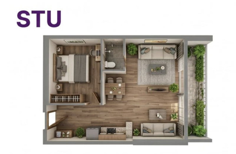 Căn hộ Studio Nam Mekong Grand Plaza