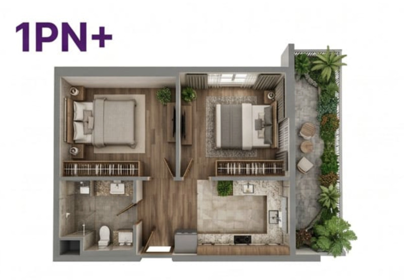 Căn hộ 1 phòng ngủ (Metrohomes)