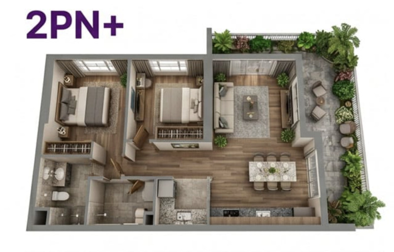 Căn hộ 2 phòng ngủ (Yard Homes)
